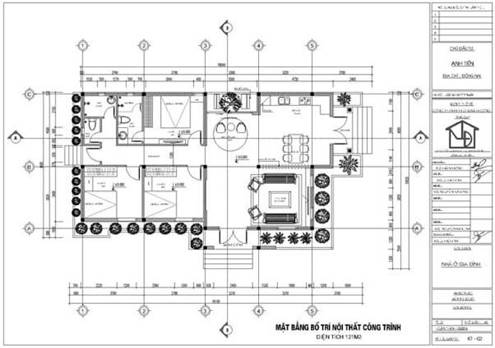 Mặt bằng nhà cấp 4 hai mặt tiền chi tiết