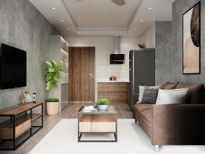 Vẻ "nam tính" quyến rũ trong căn hộ hiện đại tối giản 63m2 4