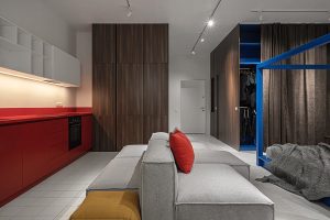 Căn hộ 52m2 với nội thất đỏ - vàng - xanh dương tương phản thú vị 4