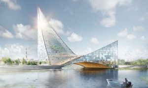 Tòa nhà Quốc hội hình cánh buồm trên dòng sông Miass 13