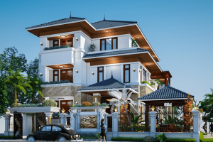 Mẫu nhà mái Nhật 3 tầng thoáng mát với thiết kế tinh tế 1