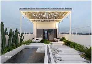 Nhà phố xử lý nhược điểm thiếu sáng, có rạp chiếu phim và hồ bơi ‘ngàn sao’ 15