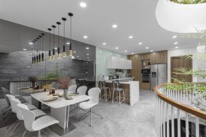 Khoảng trống hình vòm ấn tượng trong nhà phố kết hợp văn phòng ở TP.HCM 35