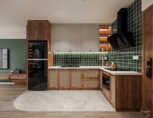 Căn hộ màu gỗ tối: Sự kết hợp đầy phong cách và ấm áp 34