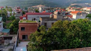 Nhà gạch hình hộp như một phần của cảnh quan tự nhiên 3