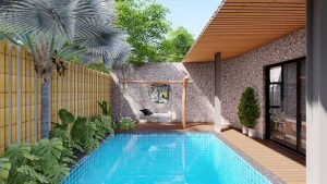 Khu vườn sang trọng với tường đá tự nhiên, hồ bơi trong xanh và môi trường thiên nhiên tươi đẹp 60