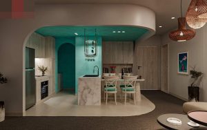 "Charmingly Cool: Căn hộ 55m2 ở Bình Dương với sắc xanh mát lạnh" 4