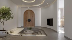 "Nhà phố đẳng cấp với phòng khách âm sàn và thiết kế đường cong mềm mại" 5