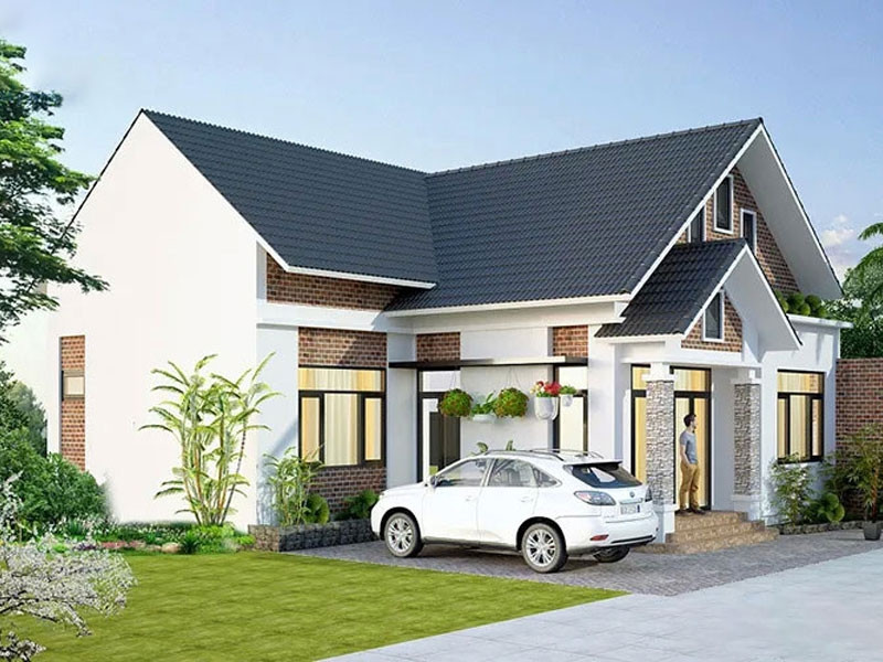 Không gian sống rộng rãi tại ngôi nhà chữ L 2 tầng với nhiều mặt thoáng 1