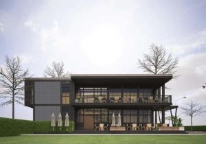 Nhà khung thép đẳng cấp với bể bơi màu xanh ngọc lam 18