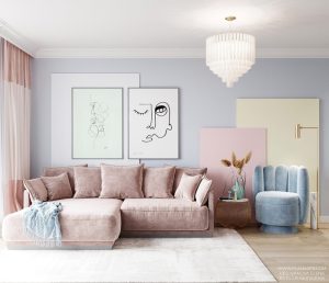 "Charmingly Elegant: Stunning Pastel-Themed Apartment" 19