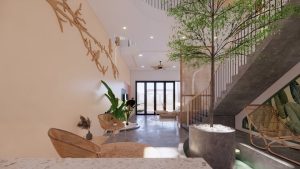 : "Ngôi nhà xanh bên ánh sáng và đường cong tinh tế trong lòng đô thị ồn ào" 1