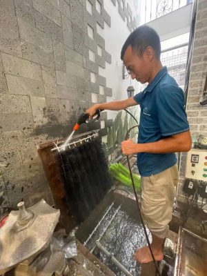 Vệ sinh hồ cá Koi giúp loại bỏ các chất thải và thức ăn thừa, ngăn ngừa sự tích tụ của các chất độc hại.